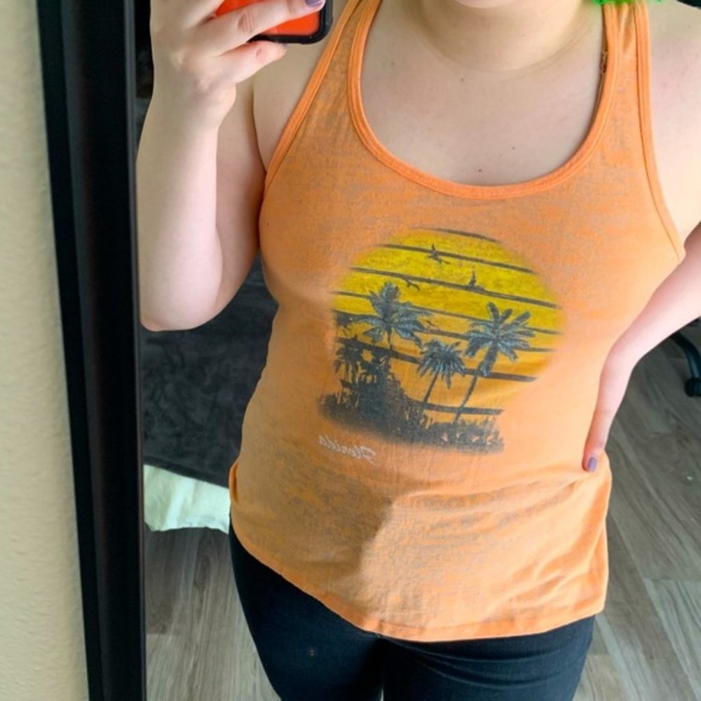 Florida Sunset Orange Tank Tank Size Large